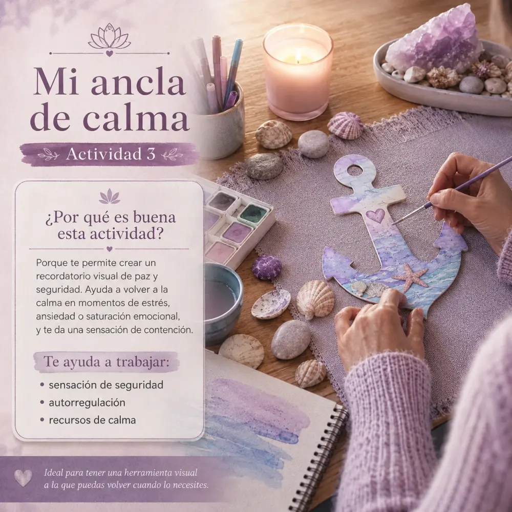 Actividad 3 de arteterapia: Mi ancla de calma pintada en acuarela