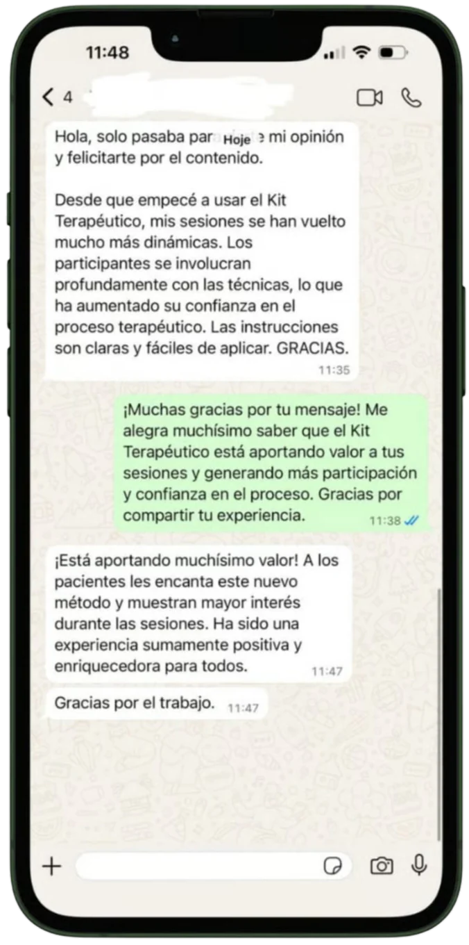 Mensaje de WhatsApp: mis sesiones se han vuelto mucho más dinámicas